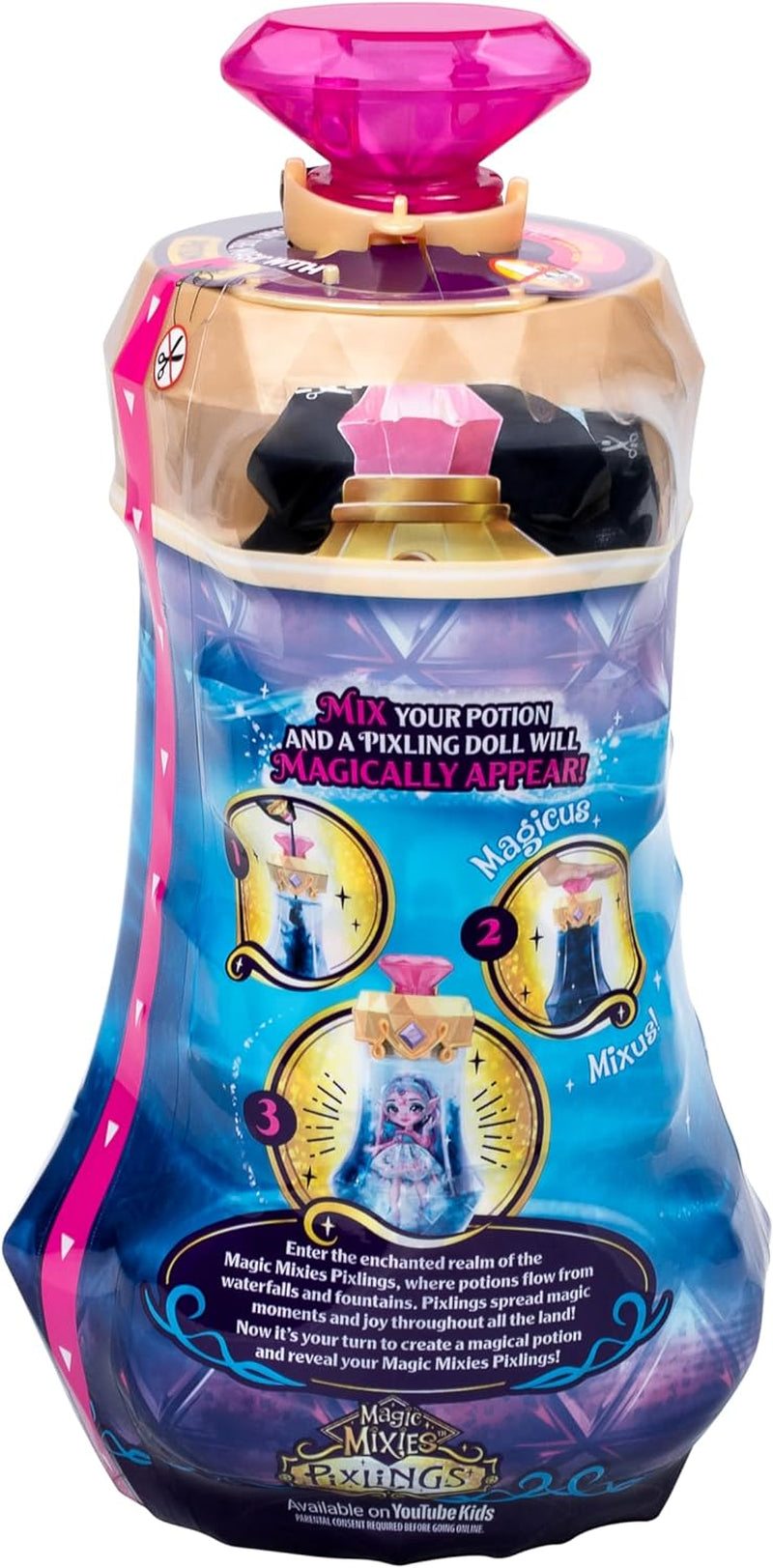Muñeca Pixlings Faye Deer: La mágica revelación de la hermosa y detallada muñeca Pixlings de 16,5 cm en una botella de poción mágica.