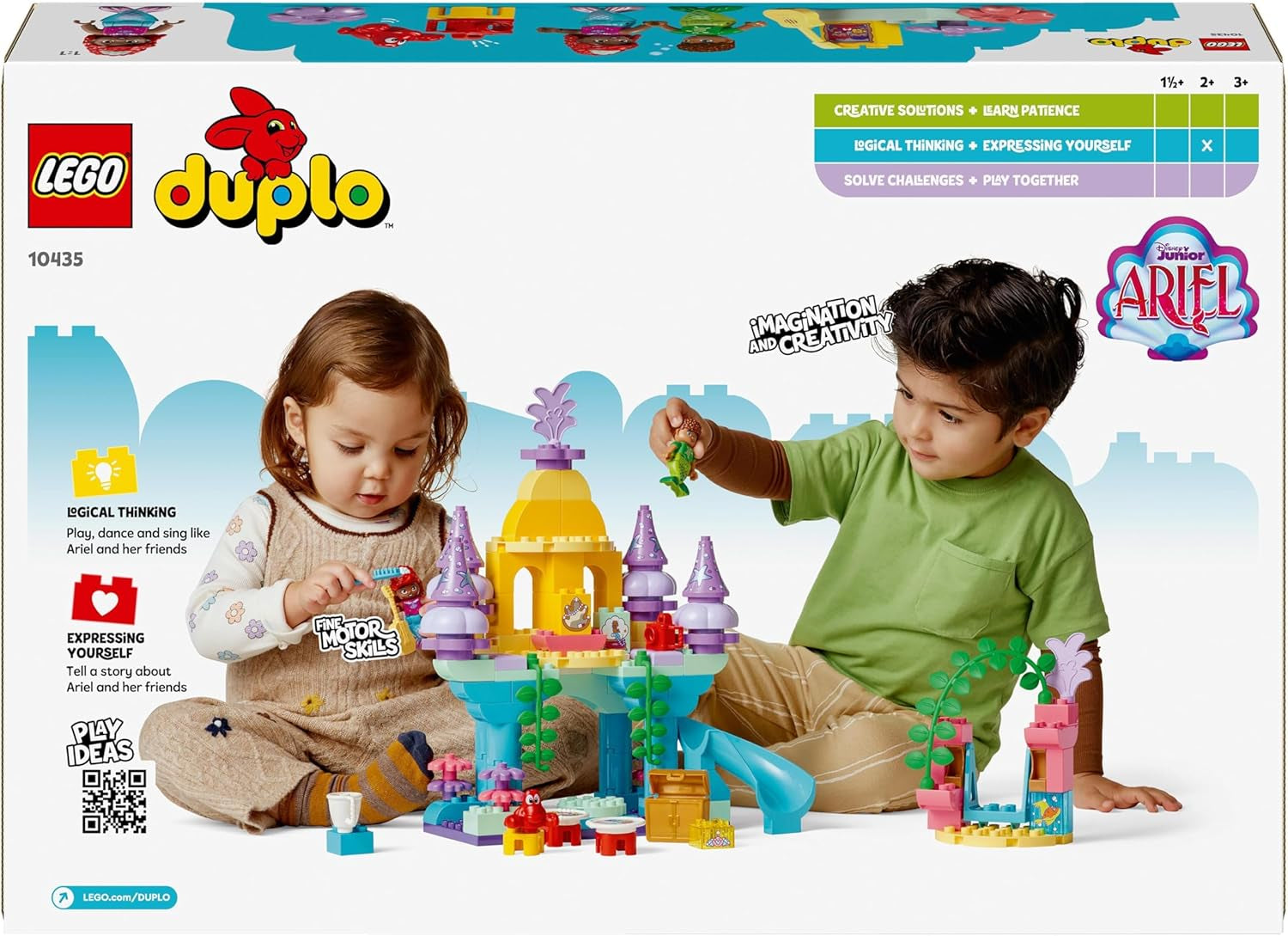 LEGO DUPLO | Palacio Mágico Subacuático de Disney Ariel, juguete educativo para la sirena Ariel, castillo submarino para niños mayores de 2 años 10435 Juegos de construcción Besuche den LEGO-Store
