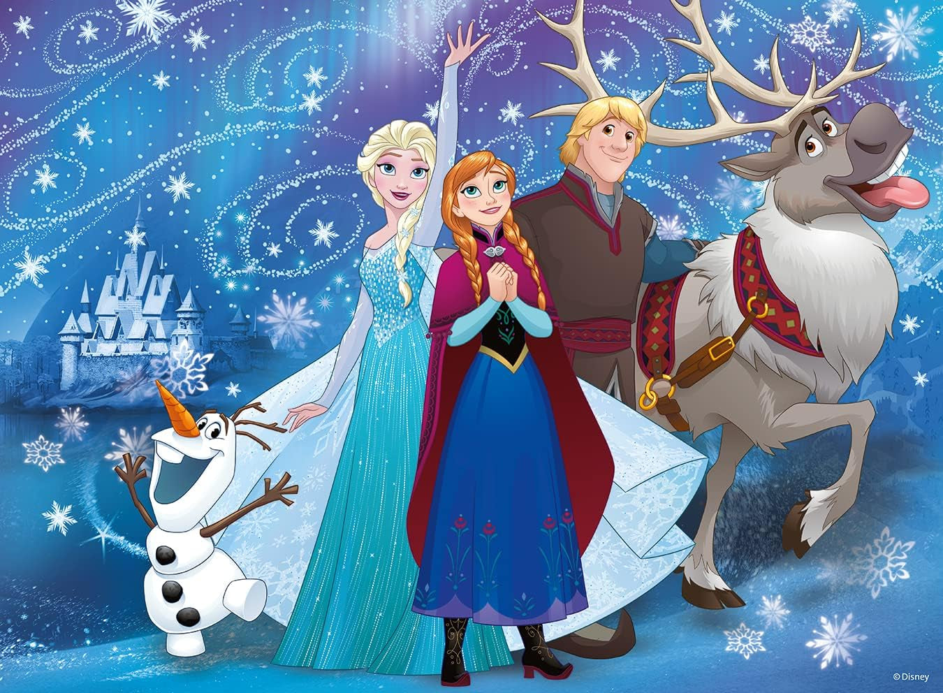 Ravensburger Puzzle para niños - 13610 Frozen - Nieve chispeante - Puzzle Disney Frozen para niños a partir de 6 años, con 100 piezas en formato XXL, con purpurina Puzzle Naty Shop