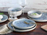 CreaTable, 21652, Serie Uno Mykonos, Vajilla de 12 Piezas, Juego de Platos de Porcelana, Apto para Lavavajillas y Microondas, Hecho en Portugal