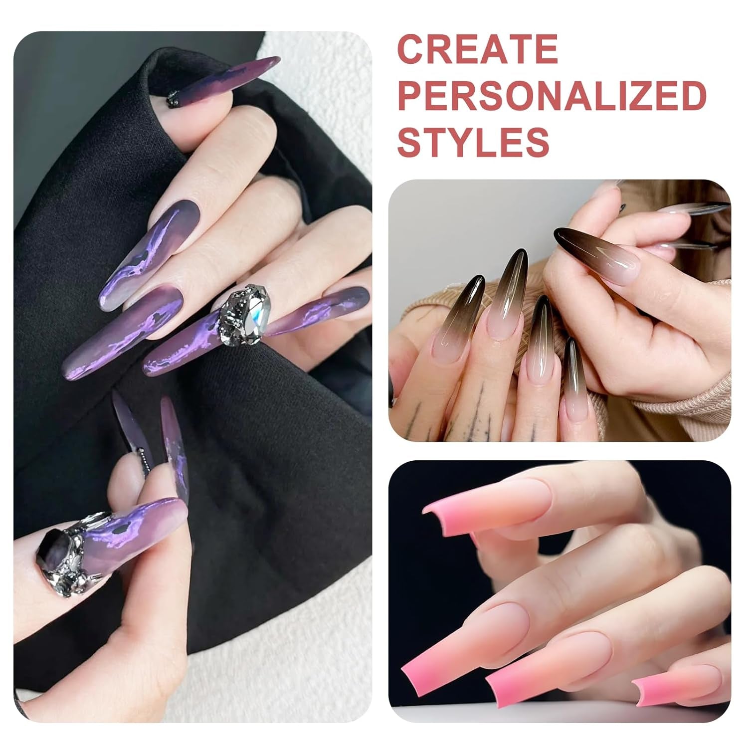 Qufiiry 200 piezas Nail Art Schwämme Mit Metallgreifer, Nagelkunst Schwammpinsel, Maniküre Zubehör Für Nägel, Um Eine Varavländ Von Gradient Nail Art Patterns para crear (blanco)