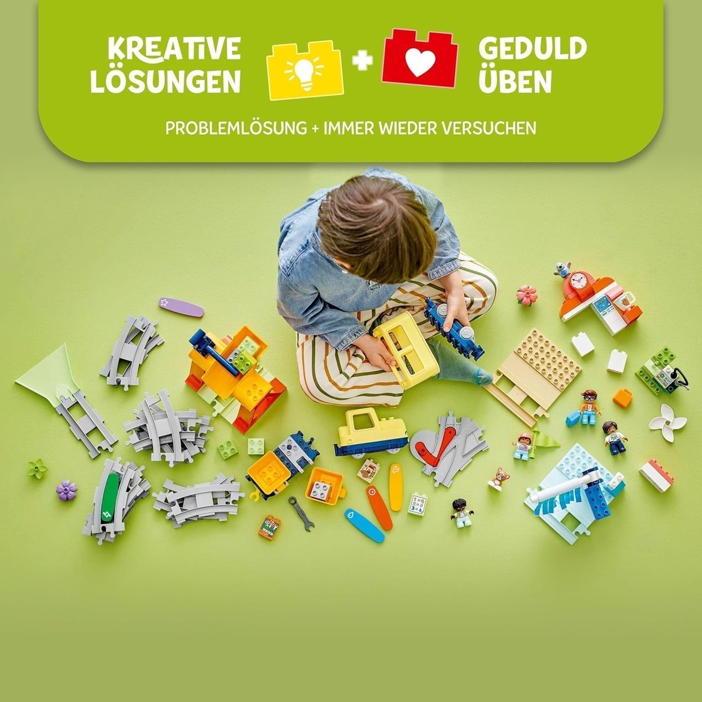 LEGO DUPLO Town Gran ferrocarril interactivo, juguete de construcción para niños pequeños a partir de 3 años, locomotora Push & Go con luces y sonidos, piezas de vía, juguete educativo para preescolares 10428 Juegos de construcción Beuche den LEGO-Store