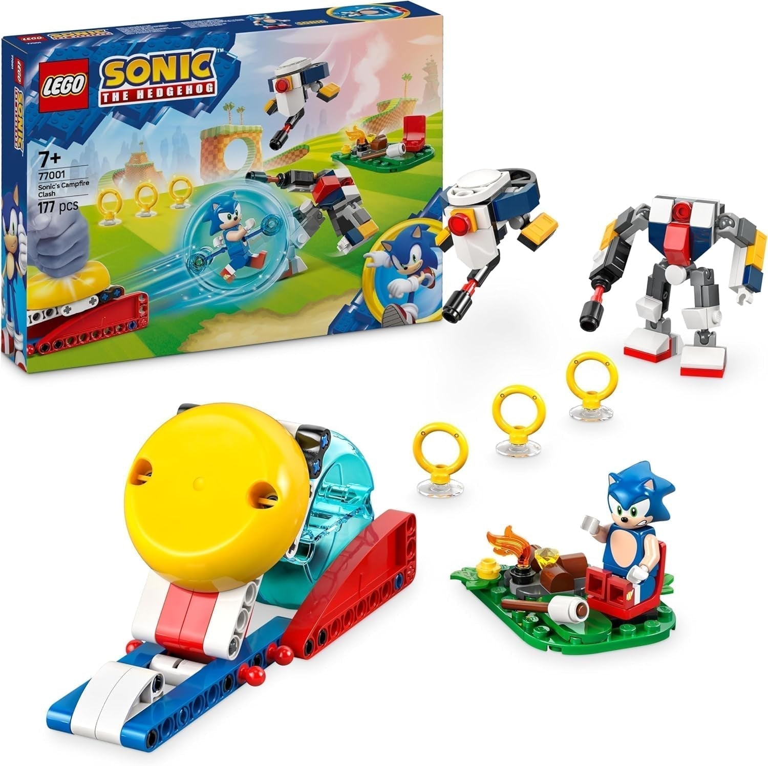 LEGO Sonic the Hedgehog Sonics Showdown At The Campfire Game Juguete para niños y fanáticos de los videojuegos Set de construcción para niños y niñas de 7 años Set de aventuras Coleccionable 77001 Juegos de construcción Beuche den LEGO-Store Default Title