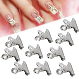 10 piezas Clips de uñas Clip de metal Clip de extensión de uñas Herramienta de arte de uñas Fijador de fibra de vidrio Accesorios de arte de uñas Equipo práctico duradero Salón de bricolaje para el hogar