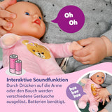 Baby Born Rosie muñeca blanda 30 cm con 6 sonidos y biberón, rosa