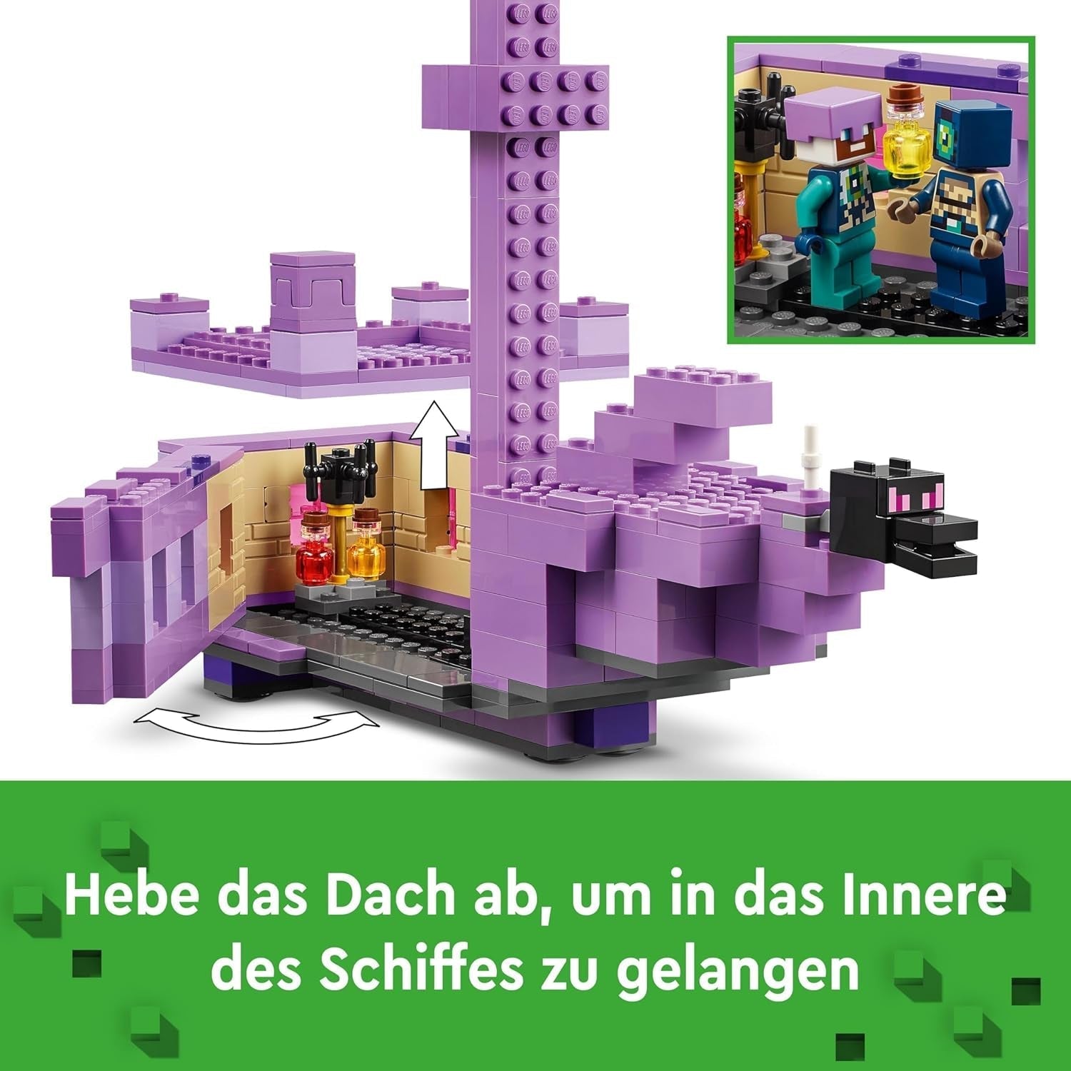 LEGO Minecraft The End Dragon and The End Ship Set de acción y descubrimiento, videojuego, set de construcción, set de aventuras, regalo para niños y niñas, 8 años, 21264 Juegos de construcción Beuche den LEGO-Store
