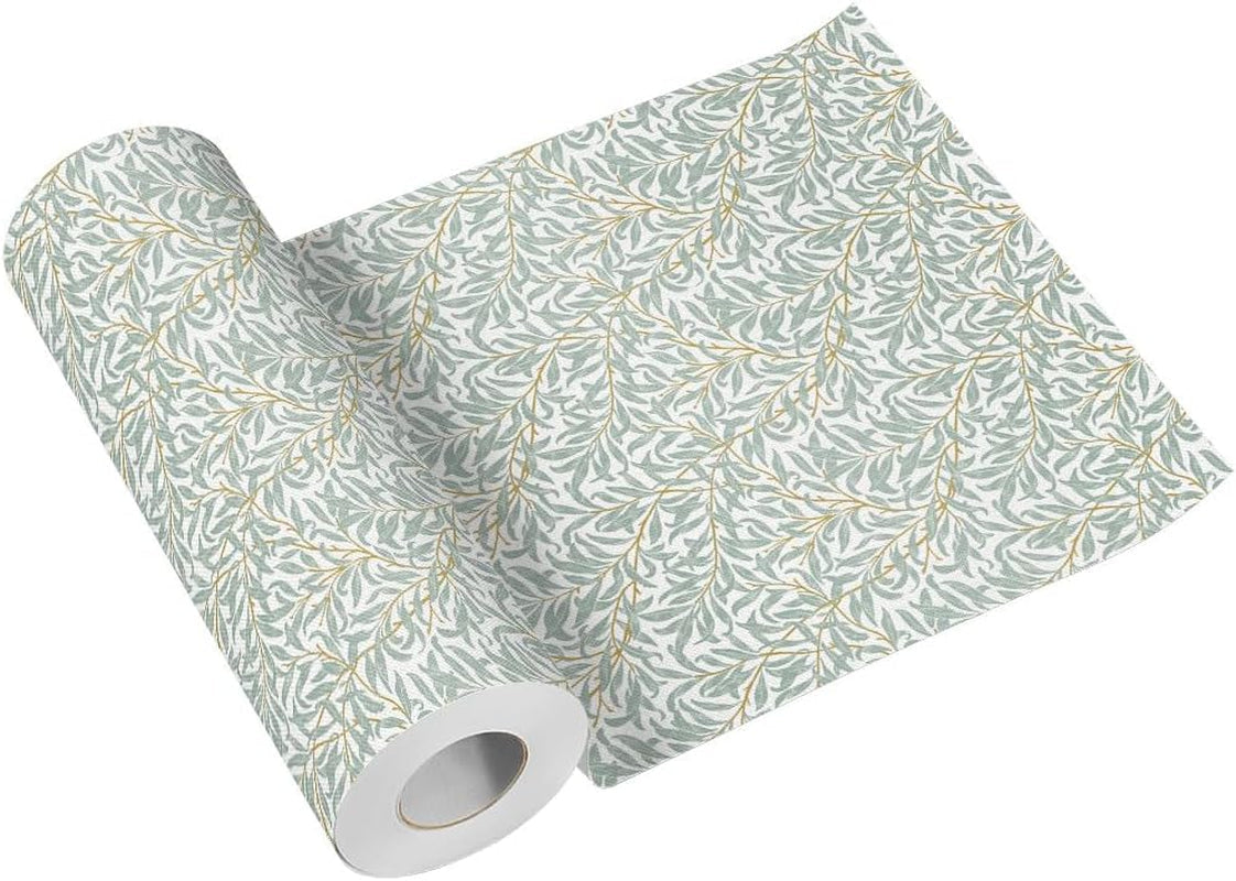 PAW - Camino de Mesa Airlaid (40 Cm X 24 M) I Decoración de Mesa para Comunión, Confirmación, Boda, Aniversario, Fiesta en el Jardín, Bautizo I Decoración de Mesa Elegante Cinta de Mesa - Rama de Sauce I Rama de Sauce