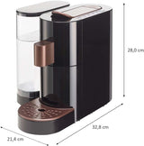 Cafetera espresso de cápsulas K-FEE TWINS II para café, té y cacao | Máquina de café espresso para tazas grandes | Calentamiento rápido | Depósito de agua de 2,3 litros | 19 barras | Negro-cobre