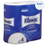 Rollos de papel higiénico Kleenex Premium 8484, papel higiénico 24 rollos x 160 hojas infladas, papel higiénico de 4 capas, 100% fibra pura, alta calidad, resistente al desgarro y suave (paquete de 2)