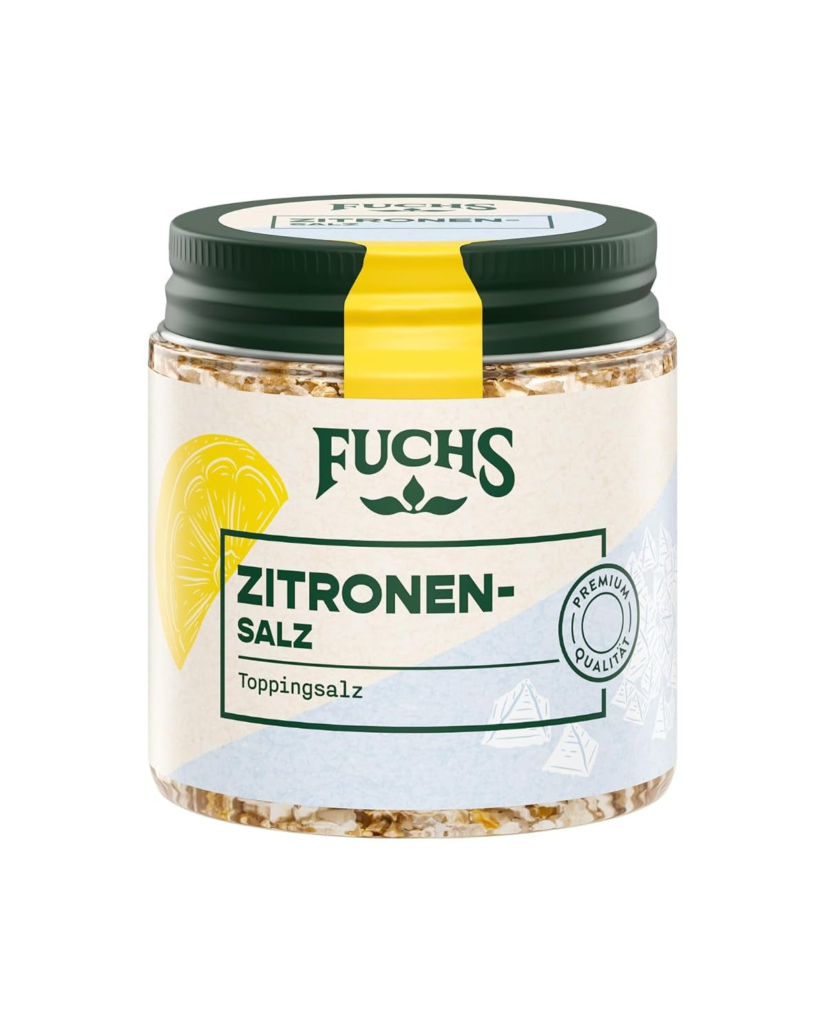 Fuchs Gewürze - Citronensalz | Toppingsalz con Pyramidenflocken y Zitrone | Crunchy Verfeinerung für Fisch und Gemüse | Sal de limón en calidad Premium | 60 g im wiederverschließbaren Gewürzglas