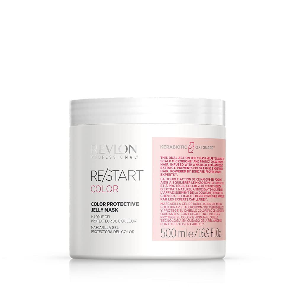RE/START Color Protective Jelly Mask 500ml Mascarilla para el cabello que mejora el color Tratamiento capilar Hidrata y protege contra la decoloración del cabello Mascarilla con extracto natural de acai Naty Shop Mascarilla para el cabello 1 pieza (paquete de 1)