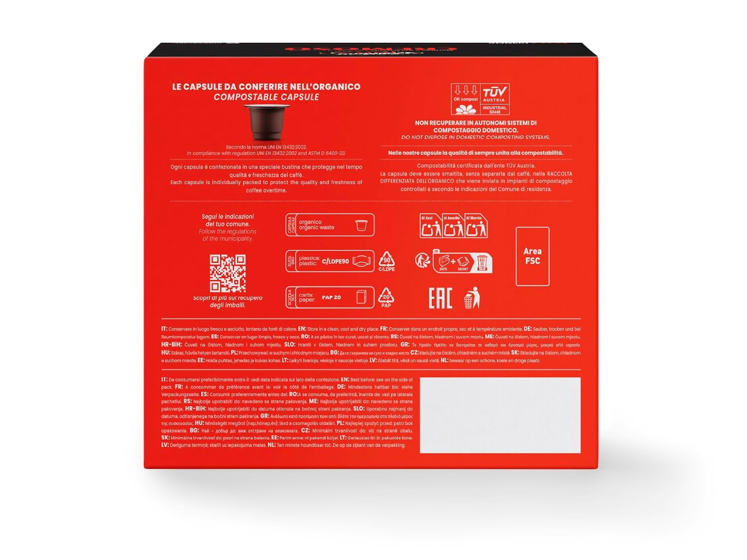 Caffè Vergnano 1882 - Café Èspresso Compostable, Compatible con Nespresso, Cremoso (Cremoso) - Packung Enthält 100 Kapseln