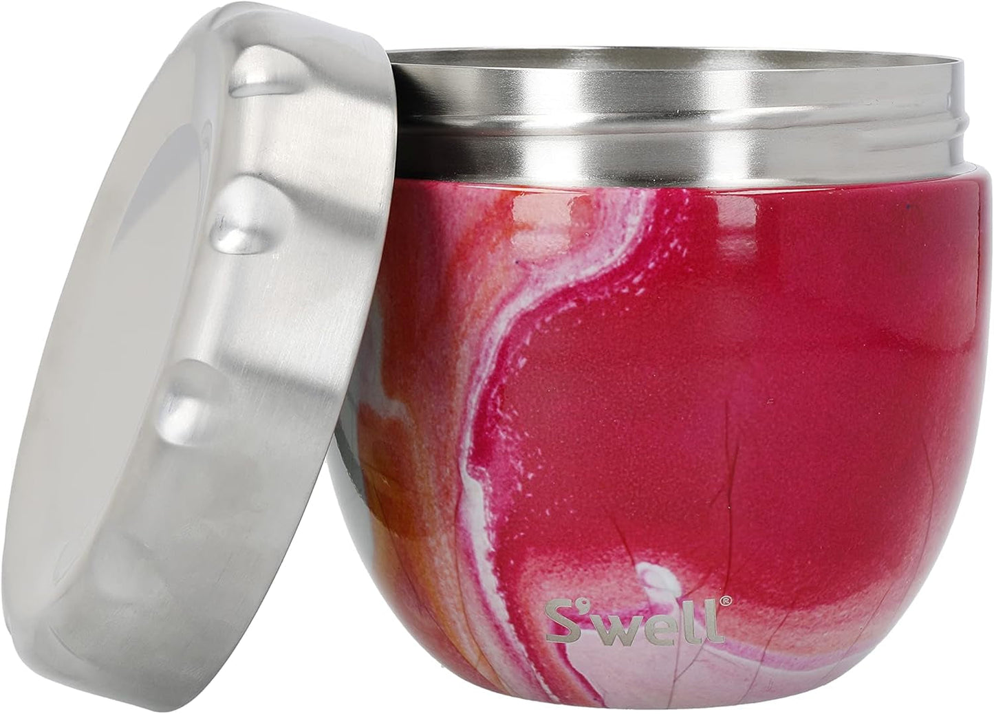 Eats Tazón de Comida 2 en 1 con Tapa de Rosca, 636 ml, Ágata Rosa, Botella de Bebida a Prueba de Fugas con Triple Aislamiento para Viajes, Hasta 11 Horas Frío/7 Horas Caliente Cajas de Almacenamiento de Alimentos Naty Shop