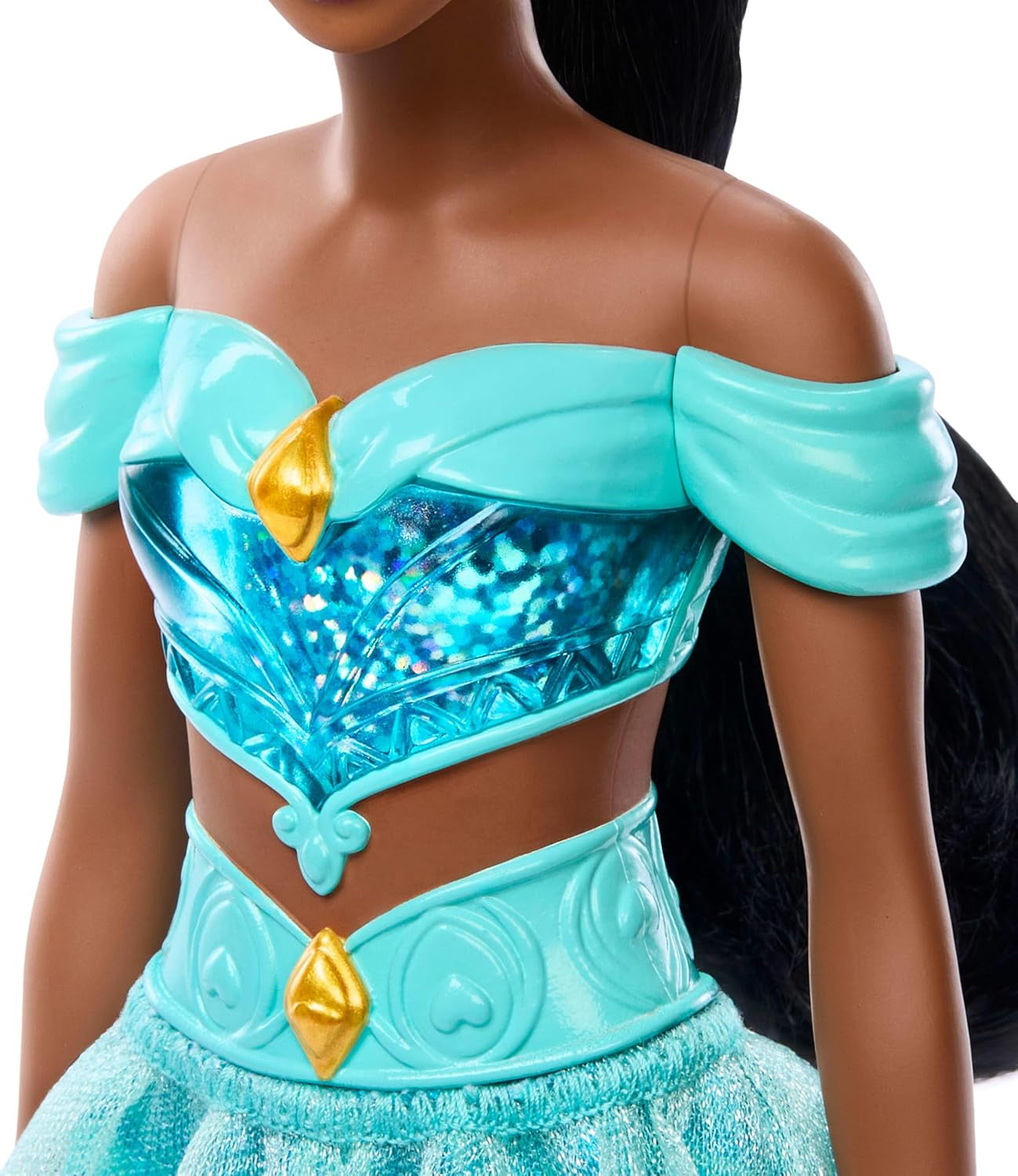 Mattel Disney Princess Toy Jasmine Muñeca articulada de moda con ropa y accesorios brillantes Regalo inspirado en la película de Disney para niños HLW12