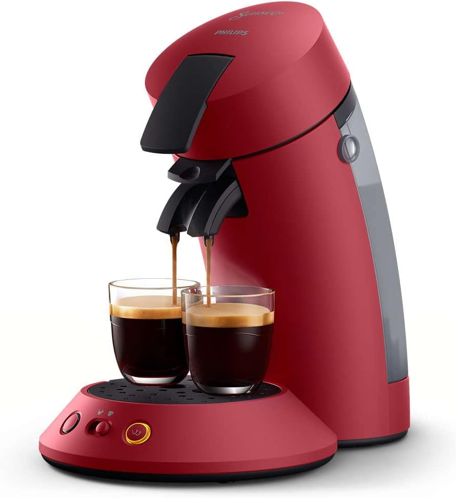 PHILIPS Senseo CSA210/91 Cafetera espresso con cápsulas Senseo Original+, roja