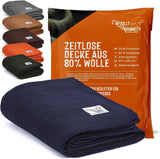 Manta de camping Woolly Mammoth Woolen Co., extra grande, lana merino. El equipo perfecto para exteriores para bushcraft, camping, trekking, senderismo, supervivencia o manta de cabina. Marrón, 168 X 228 Woolly Mammoth Woolen Company Camas y mantas Azul marino 66" X 90"