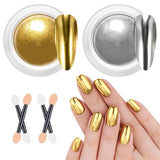 BISHENGYF Polvo de uñas cromado plateado, metal Holo Chromfarbener Nagelpuder, 1G Cromepulver Nägel Glitzer Glänzende Silver Nagelpulver Spiegeleffekt Pigment Nagelkunst, Diy-Design-Dekor Frauen Geschenk