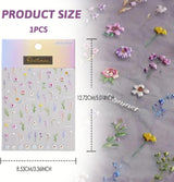 Nagelsticker Set - Selbstklebende Nail Sticker, Nageldesign Zubehör, Nail Art, Nagelaufkleber Für Fingernägel, Blumen Nagelsticker, Nagel Deko