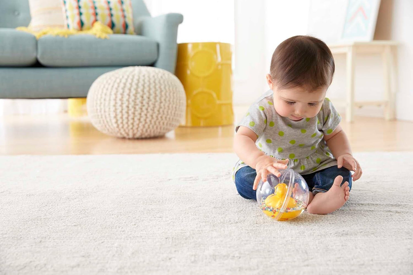 Fisher-Price WaterMates Ducky Ball, Divertido Pato en Bola de Confeti, Juguete Bebé, Pelota de Juego, Juguete para el Baño, A Partir de 3 Meses, 75676 Juguetes Bebé Naty Shop