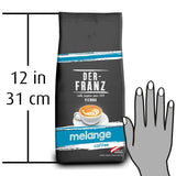 Café Der-Franz Melange, concentración 3/5, 100% Arábica, granos de café enteros, 4 x 1000 g