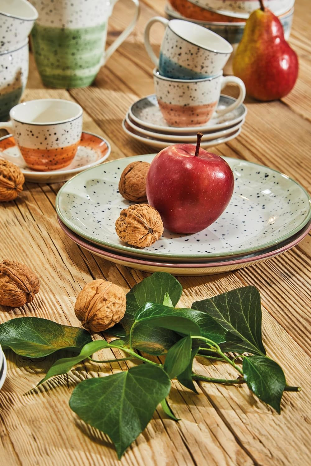 Servicio de mesa Sienna para 6 personas, 18 piezas, porcelana, multicolor