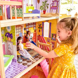 Kidkraft Casa de Muñecas de Madera Kayla con Muebles y Accesorios, Playset de 3 Niveles para Muñecas de 30 cm, Juguete para 3 años, 65092 - En exclusiva en Amazon Casas de Muñecas Naty Shop