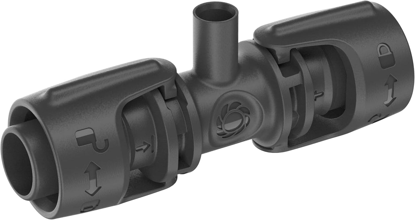 Pieza en T Gardena Micro-Drip-System para boquillas pulverizadoras: Conexión entre tubos de 13 mm y una boquilla pulverizadora, riego automático de plantas, tecnología de conexión rápida y sencilla, reutilizable (13206-20)