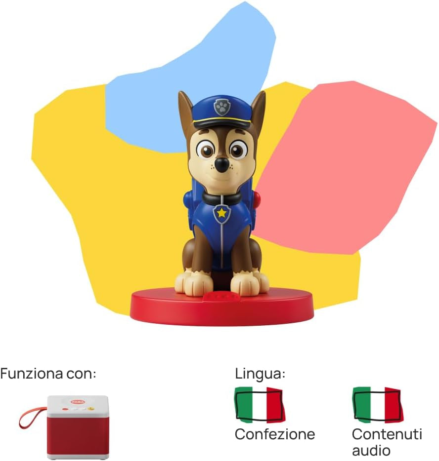 Figura sonora - Equipo Cachorros de la Patrulla Canina: Chase - Cuentos y cuentos sonoros, niños y niñas de 2 a 4 años, versión italiana Juguetes Bebé Naty Shop