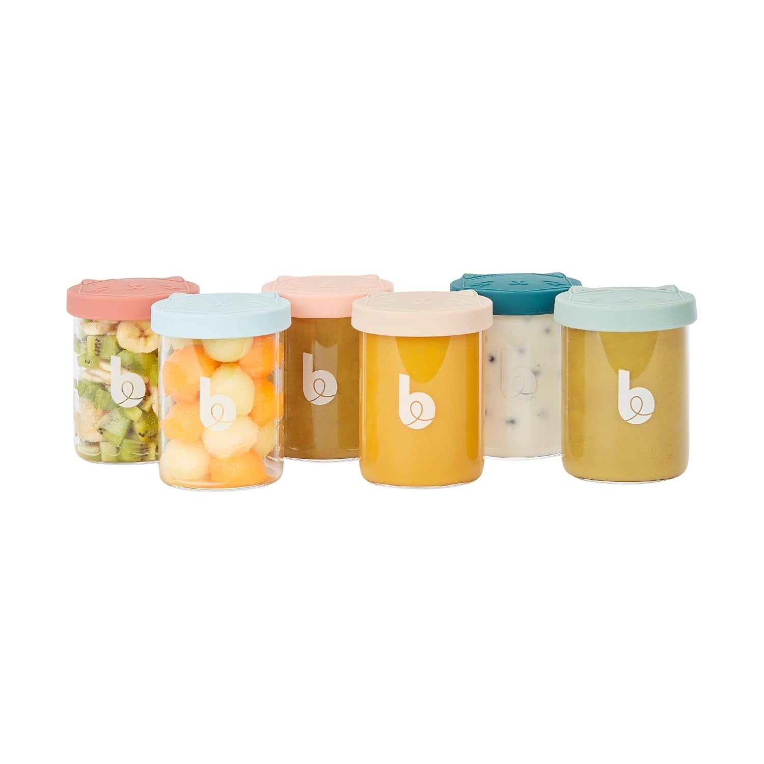 Babymoov ISY BOWLS recipientes de comida para bebés de vidrio robusto y resistente a la temperatura - para almacenar/congelar comida para bebés, 6x 250ml + 3x 120ml Naty Shop cajas de almacenamiento de alimentos 6X250ml