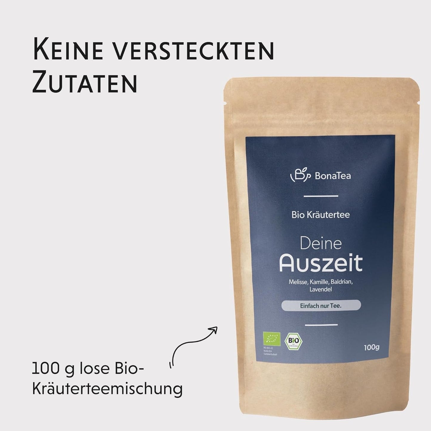 Té de noche BIO 100 g - Su descanso con valeriana, lavanda, melisa, manzanilla, mezcla de infusiones para relajarse por la noche