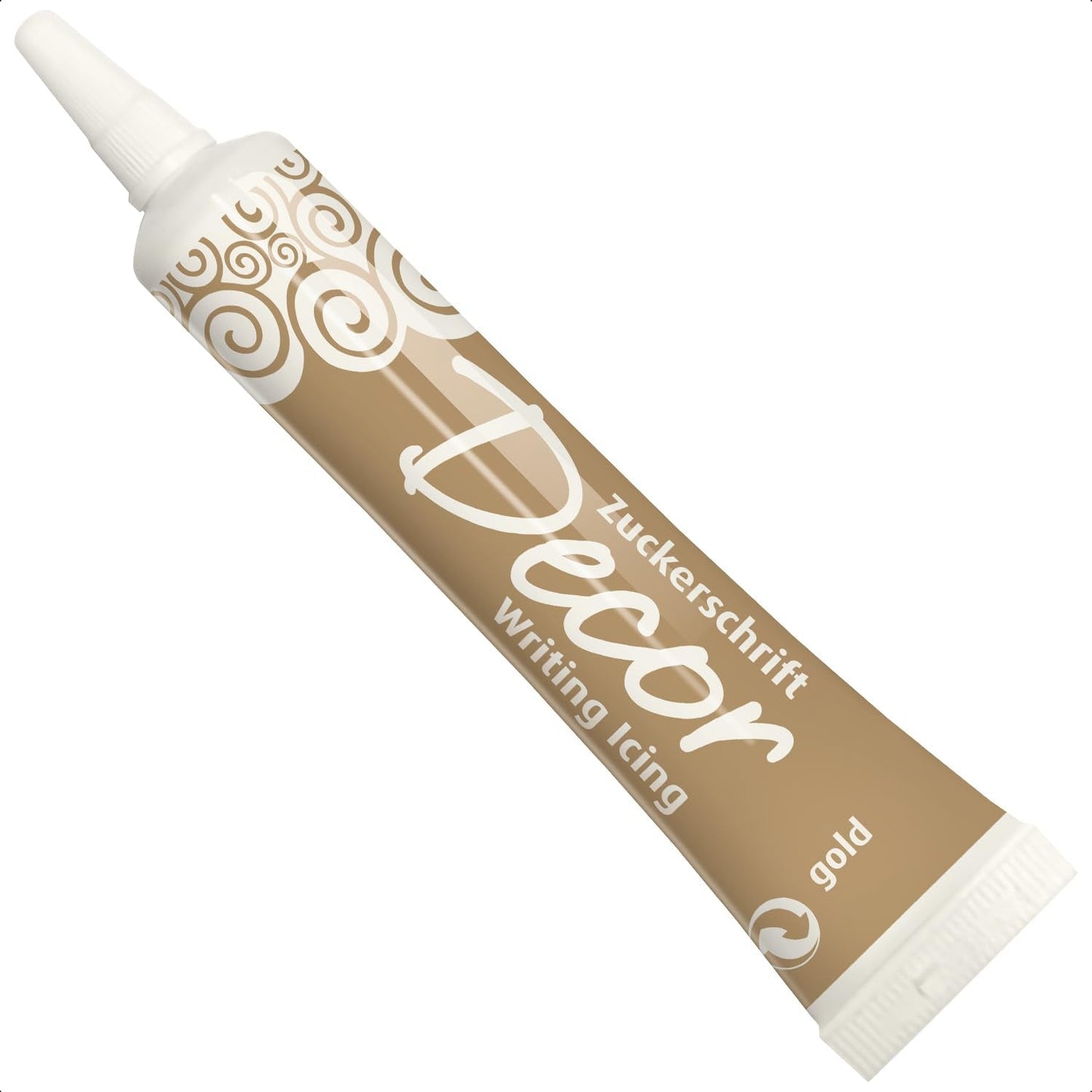 Günthart Backdecor 25 g Azúcar con letras ORO Para todos los postres en color dorado Hecho de azúcar para letras y diseños bonitos, 1 paquete (25 g)