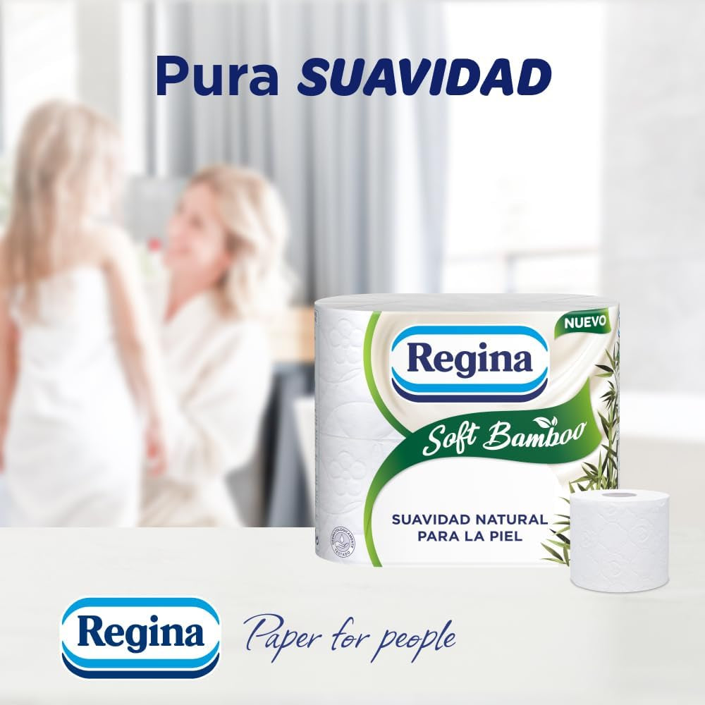 Papel higiénico de bambú suave Regina, 40 rollos, 3 capas, 160 hojas, suavidad natural para tu piel, papel higiénico de fibra de bambú, embalaje de papel, certificado Fsc