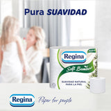 Papel higiénico de bambú suave Regina, 40 rollos, 3 capas, 160 hojas, suavidad natural para tu piel, papel higiénico de fibra de bambú, embalaje de papel, certificado Fsc