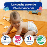 - Tamaño de pañal 4+ 9-20 kg – Ökologische Babywaidern – natürliche Babypflege, hypoallergen, ohne Parfüm und auslaufsicher – hermestellung in Frankreich – 126 pañales desechables – 1 mes