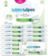 Toallitas húmedas WaterWipes Sensitive+ Hydrating Boost, toallitas hidratantes, 720 unidades (paquete de 12), 3 en 1 limpieza, cuidado, hidratación, 99% agua de aloe vera, toallitas para bebés sin perfume