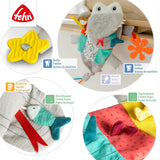 Fehn Marioneta de mano para bebé Cocodrilo - Peluche con sonajero, papel crujiente, mordedor y chirriador - Marioneta de mano para bebé - Juguete que hace estallar para bebés y niños pequeños a partir de 6 meses Juguetes para bebés Naty Shop