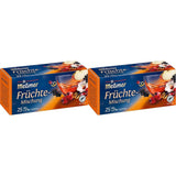 Mezcla de frutas Meßmer | 25 bolsitas de té | Vegano | Sin gluten | Sin lactosa (paquete de 2)