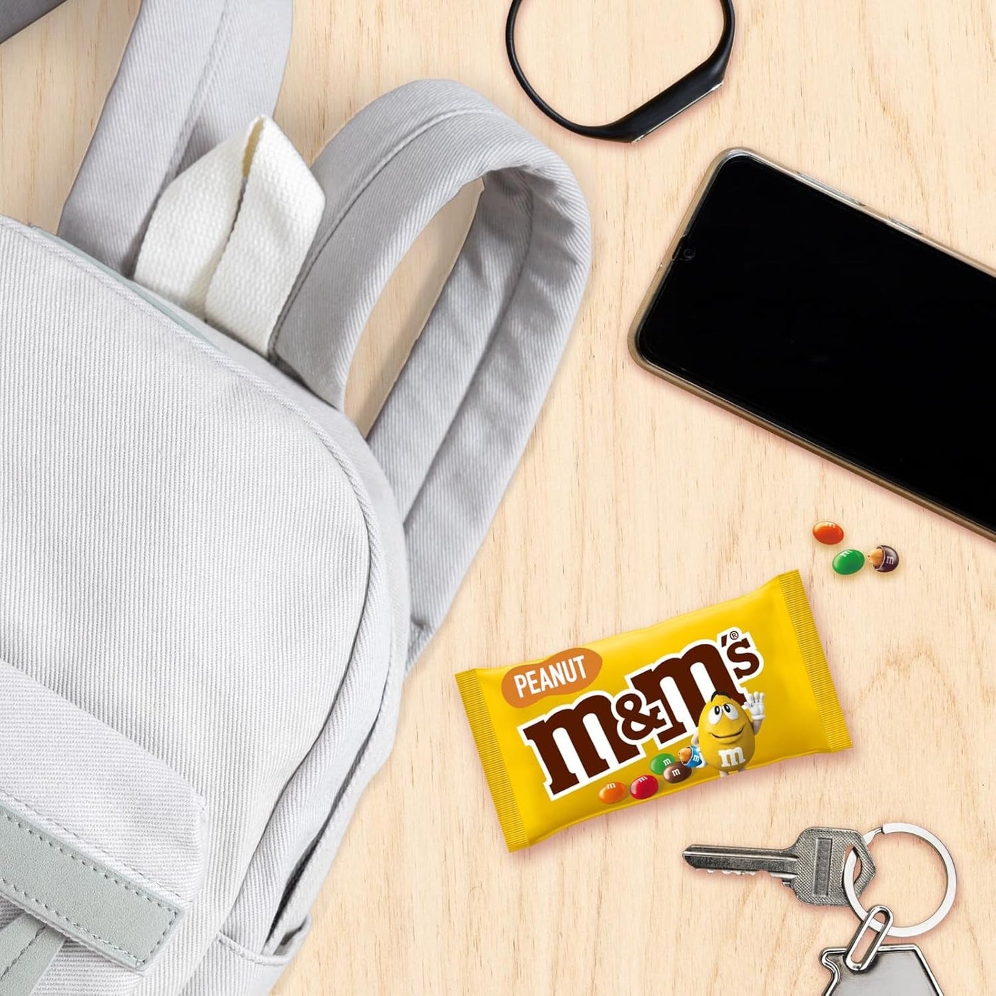Paquete a granel de chocolate con maní de M&M, 24 x 45 g, lentejas con sabor a maní y chocolate, regalo de chocolate (1080 g), ideal como regalo con temática de fútbol