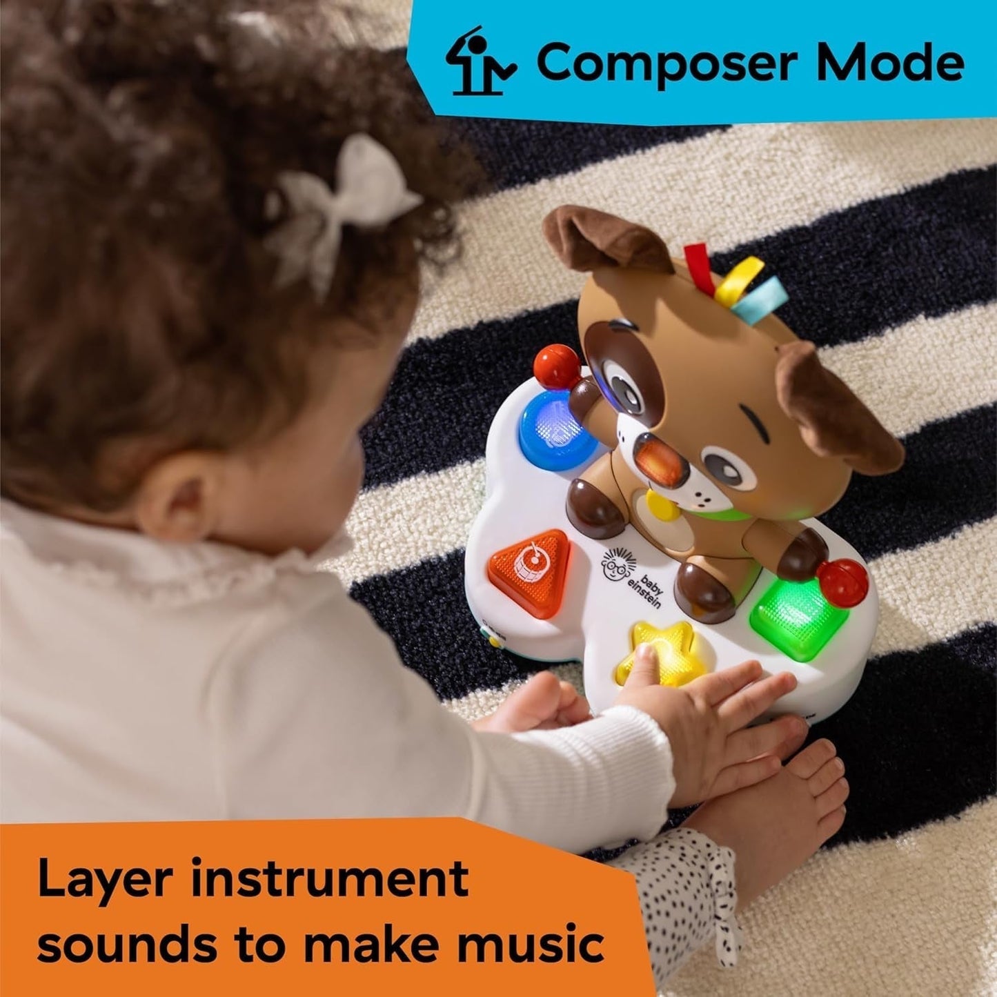 Baby Einstein, Drum & Learn Dean Juguete Musical de Aprendizaje - Juguete Bebé Multisensorial, 2 Modos de Juego, Colores, Formas e Instrumentos, Más de 50 Sonidos, A Partir de 6 Meses Juguetes Bebé Naty Shop