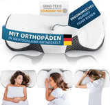 IDEA Almohada para el dolor de cuello, almohada ortopédica hecha de espuma viscoelástica, almohada ergonómica para el cuello, almohada de apoyo óptimo, almohada antirronquidos para dormir de lado, boca arriba y abdomen, almohadas ortopédicas cervicales Naty Shop Default Title