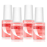 Pegamento para uñas extrafuerte: incluye cepillo, 4 pegamentos para extensiones de uñas de 7 g, pegamento para puntas acrílicas y pegamento para uñas artificiales.