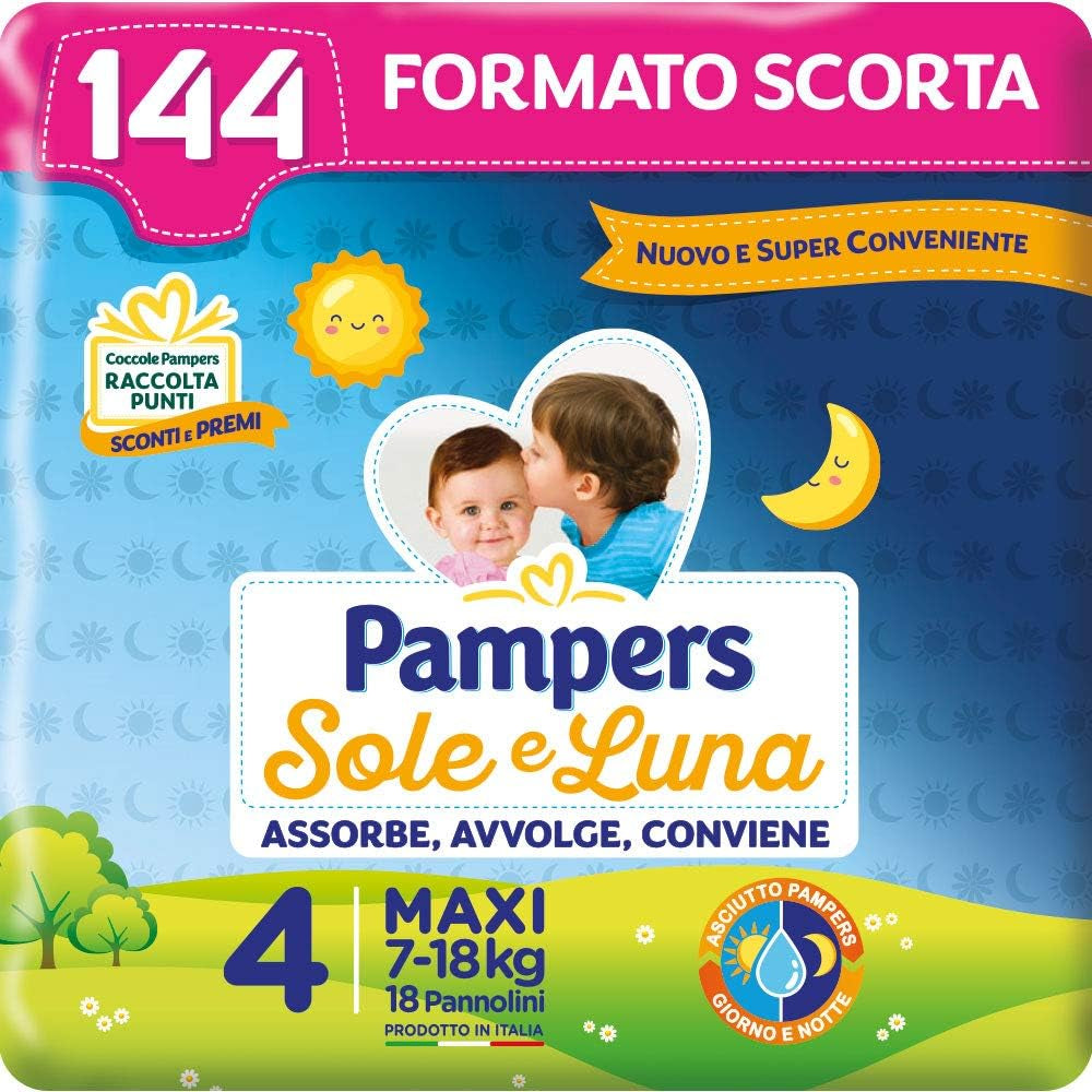 Pampers Pañales Sol y Luna, Unisex, Junior, Talla 5 (11-25 kg), 120 Pañales