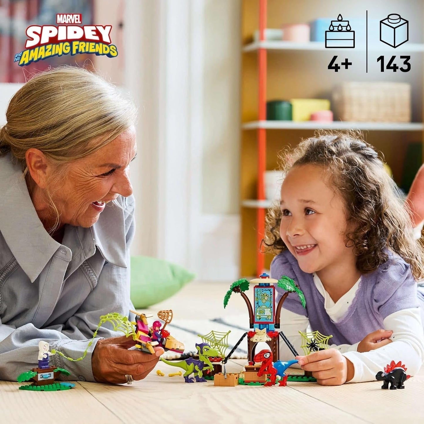 LEGO Marvel Enfrentamiento en la Casa del Árbol: Spidey-Rex vs. Gobby-Raptor, Set de construcción y juego de dinosaurios, Dinosaurio de juguete de regalo para niños y niñas mayores de 4 años, Spidey y sus superamigos 11200 Juegos de construcción Besuche den LEGO-Store