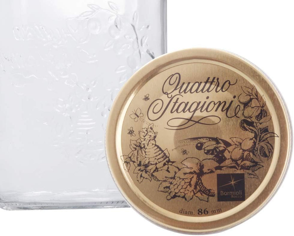 Bormioli QUATTRO STAGIONI tarro de conservación 1 litro (pack de 2) Cajas de conservación de alimentos Naty Shop