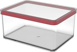 Rotho Loft Juego de 5 Botes de Conservación con Tapa, Varios Tamaños, Plástico Alimentario (PP) Sin BPA, Transparente/Rojo, (21,4 x 21,4 x 23,5 cm) Naty Shop Cajas de Conservación de Alimentos 2,25 L de Ancho