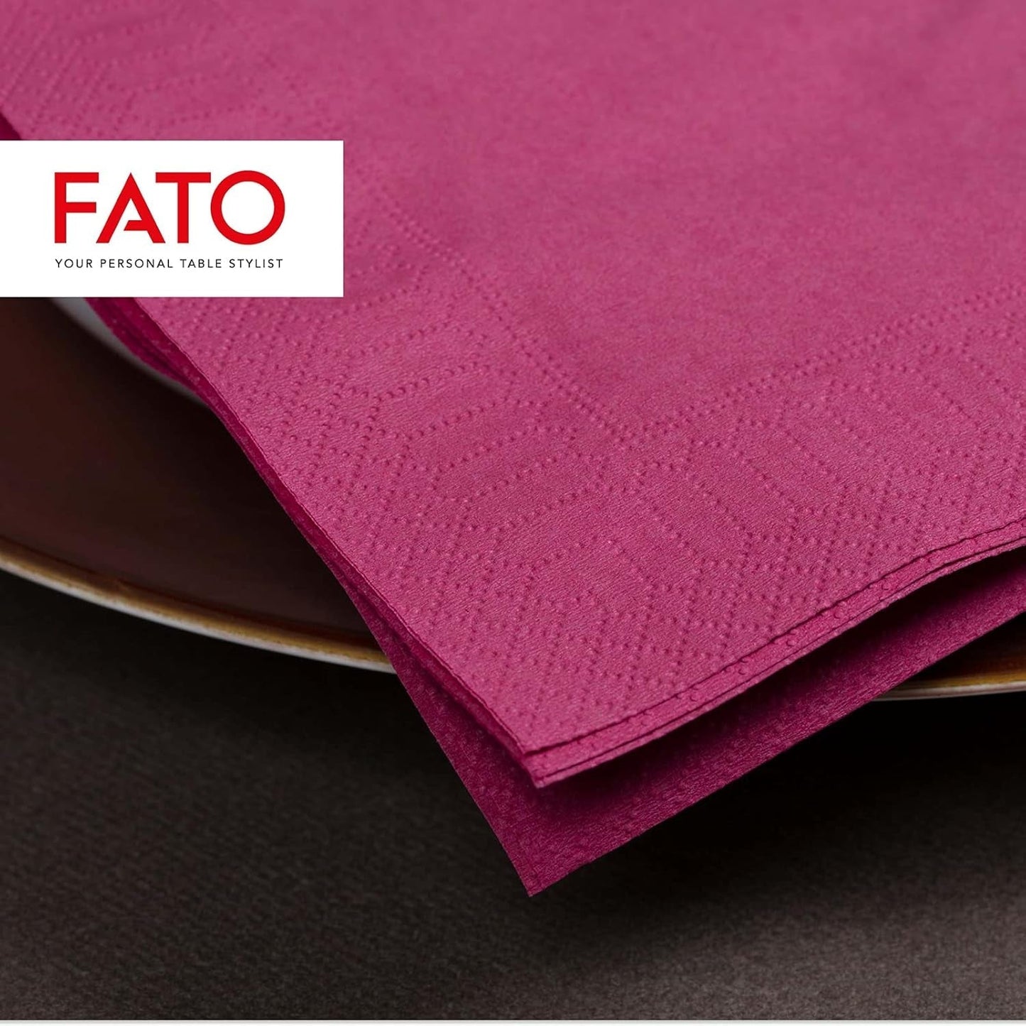 - Servilletas de Papel Desechables, Ideales para Aperitivos y Cócteles, Paquete de 100 Servilletas, Tamaño 24X24, 4 Capas, 2 Capas, Color Burdeos, Papel 100% Pura Celulosa, Certificado Fsc