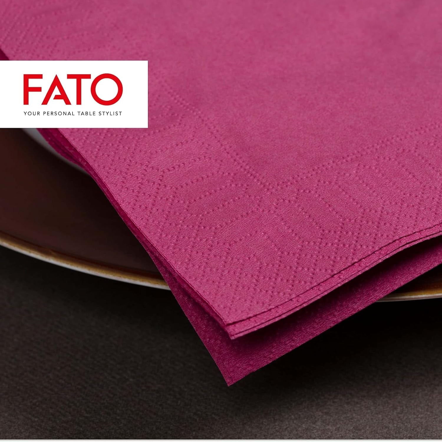 - Servilletas de Papel Desechables, Ideales para Aperitivos y Cócteles, Paquete de 100 Servilletas, Tamaño 24X24, 4 Capas, 2 Capas, Color Burdeos, Papel 100% Pura Celulosa, Certificado Fsc