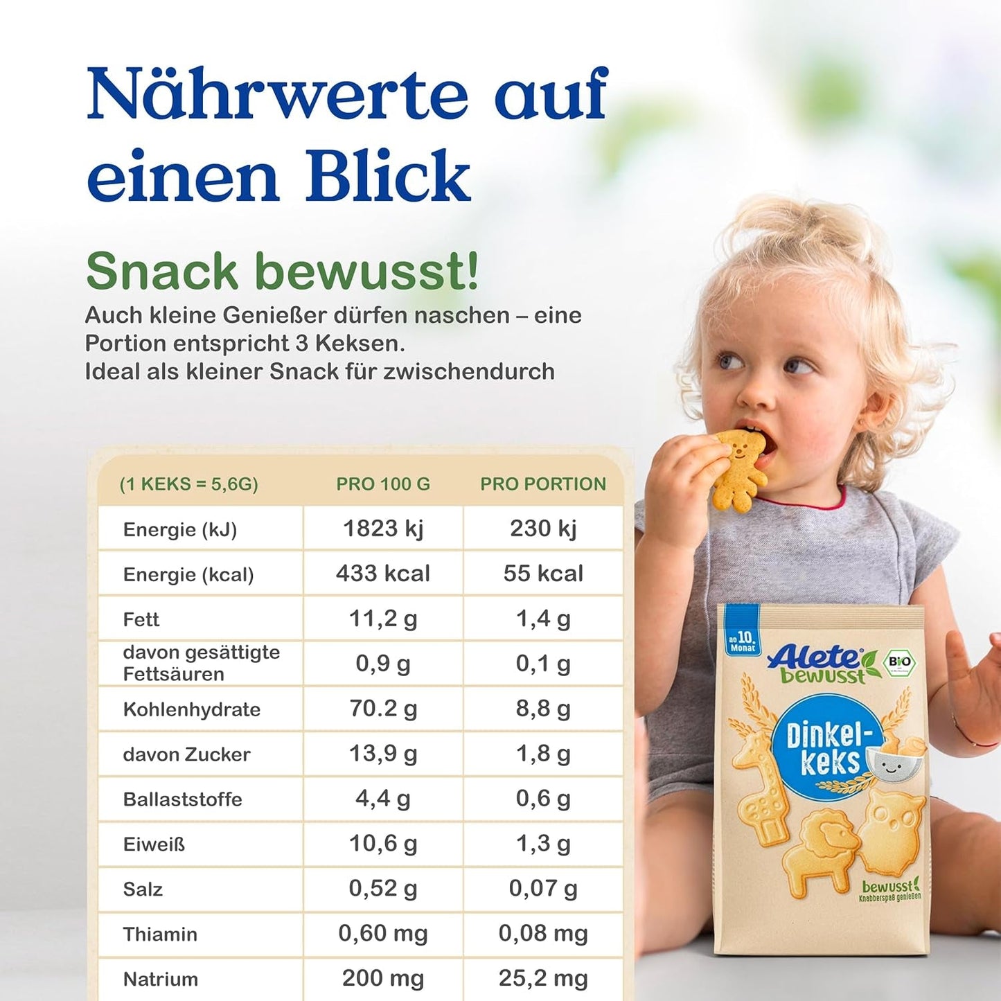 Alete Galletas Crujientes con Alac Ecológicas (4 x 125g) - Galletas Crujientes de Alac para bebés, sin aceite de palma, a partir de 10 meses