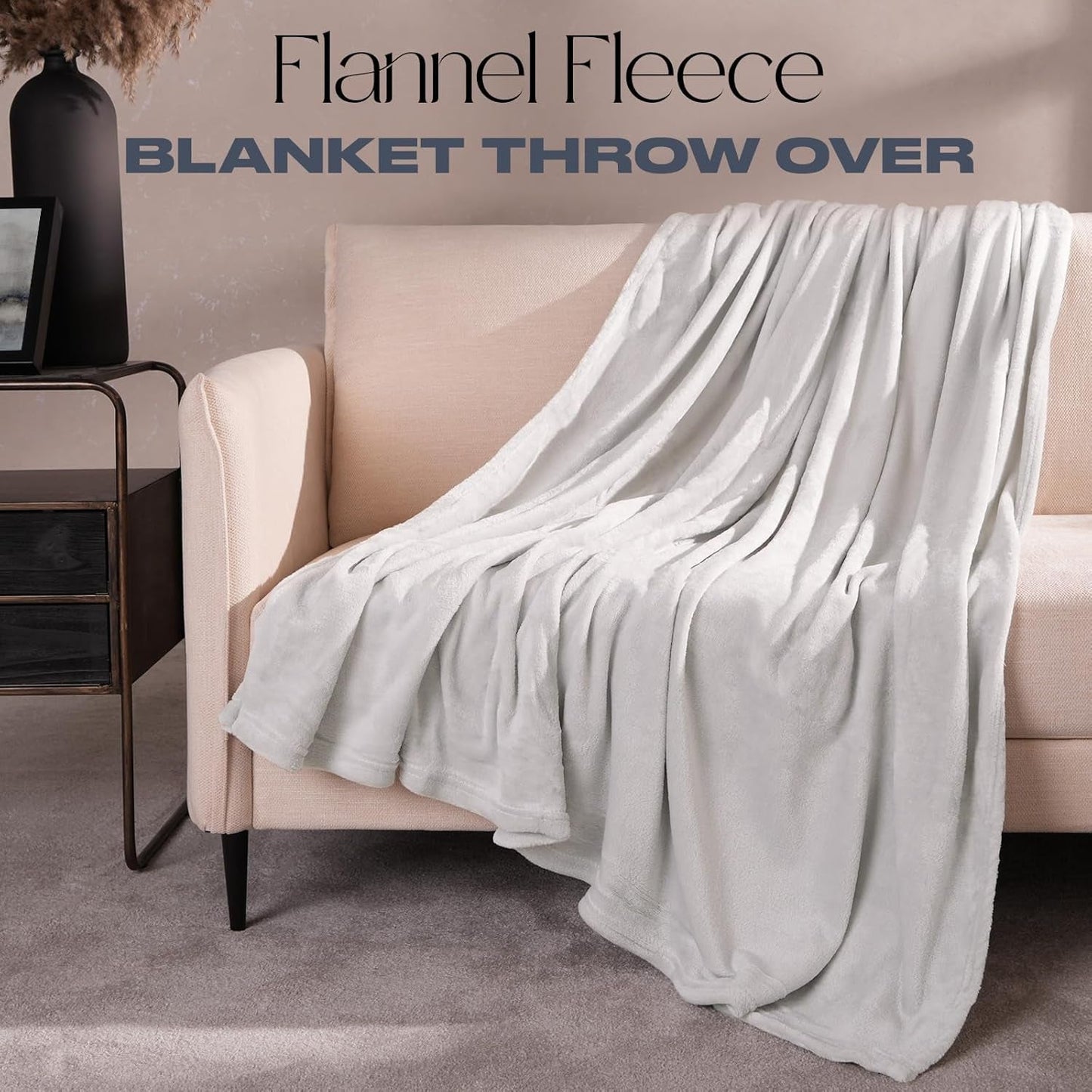 Colcha de forro polar ultrasuave de Brentford, gris plateado, doble grande - 150 x 200 cm Camas y mantas Beuche den Brentfords-Store