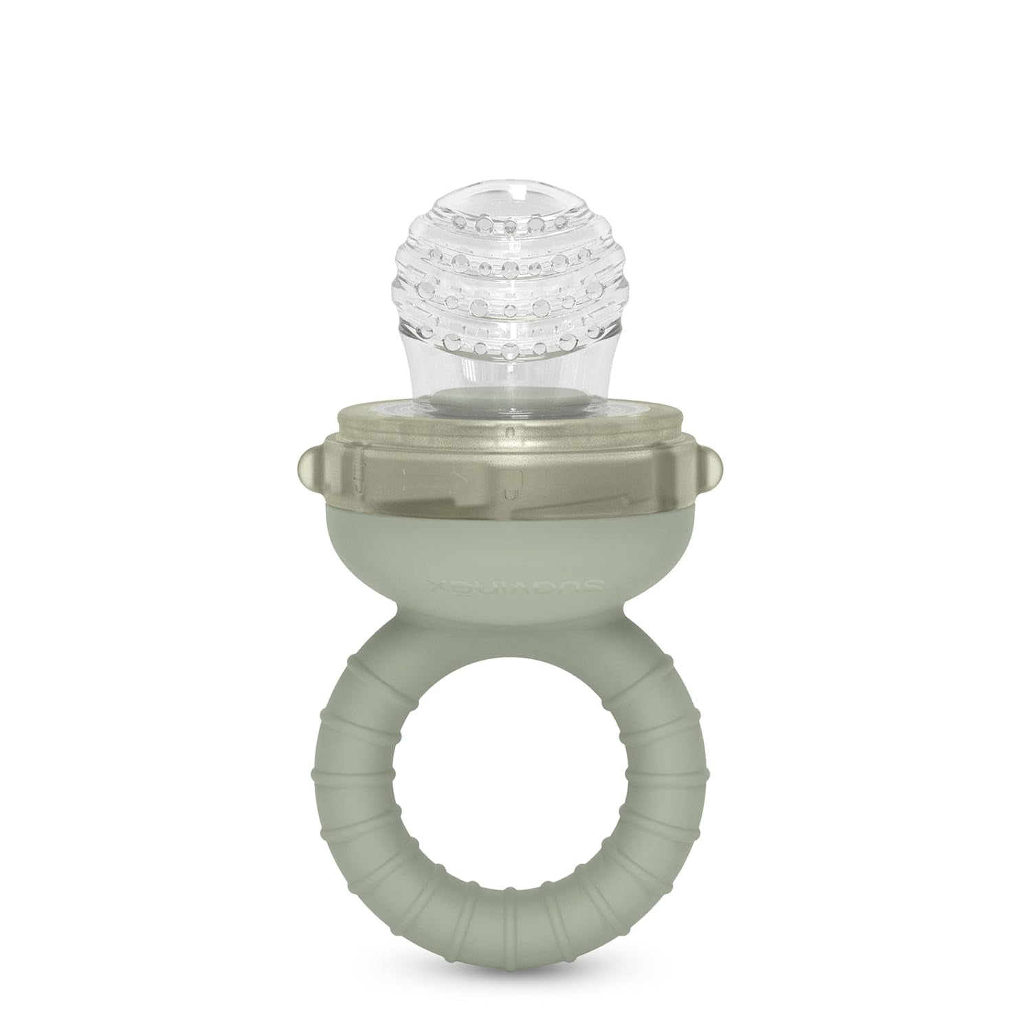 Suavinex Protector Masticador Bebé Silicona Grado Alimenticio con Tapa Fácil de Limpiar Apto para Lavavajillas y Congelador Alivia las Encías 6 Meses Verde